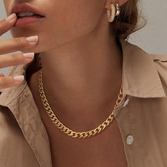 Chunky Cuban Link Necklace Gold