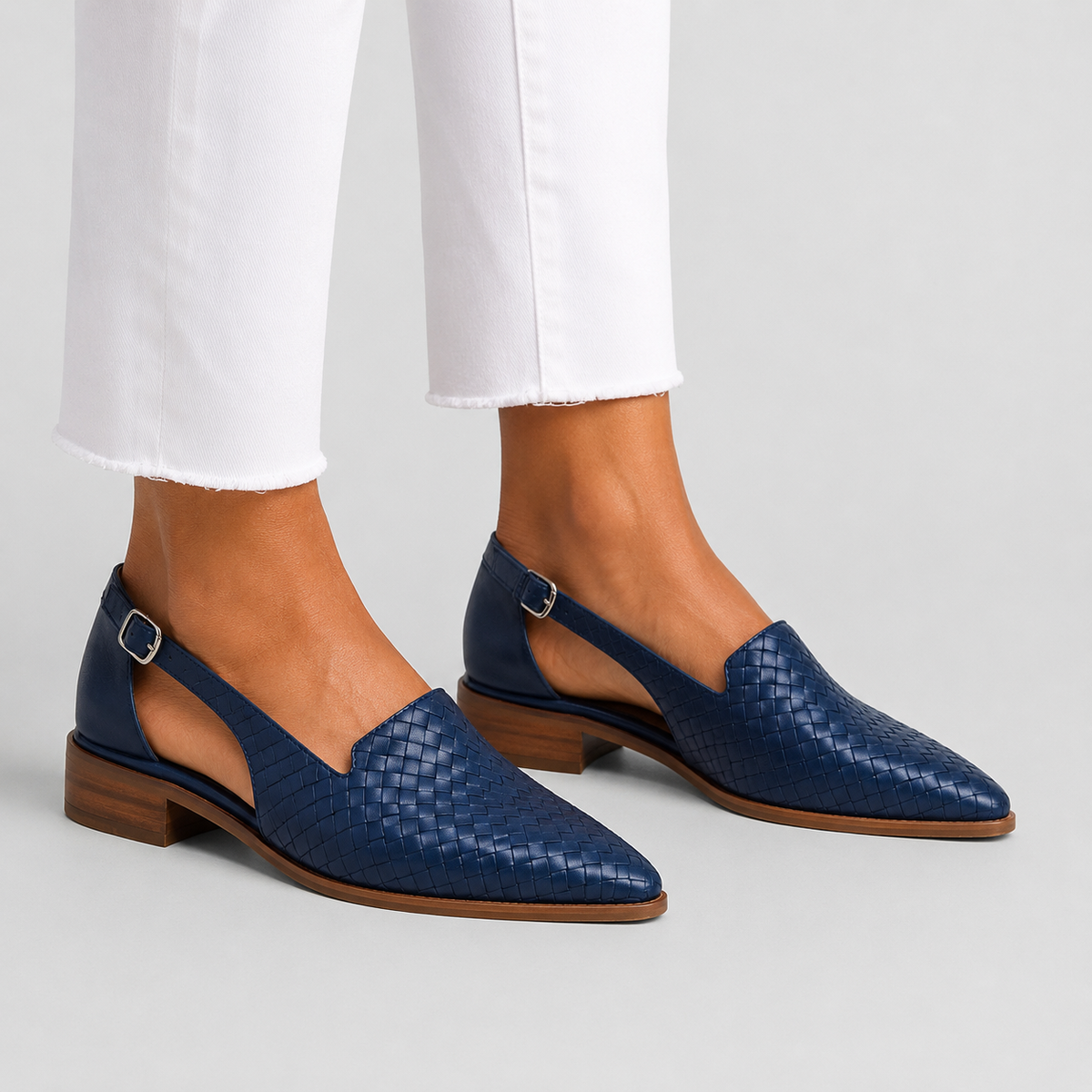 Simone | Woven Slingback Loafers