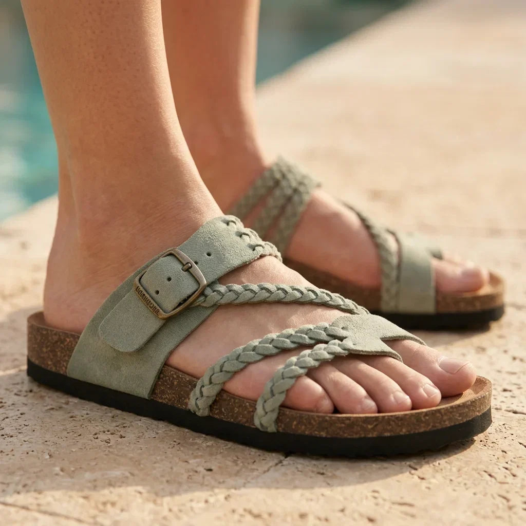 Hayleigh | Braided Cork Sandals