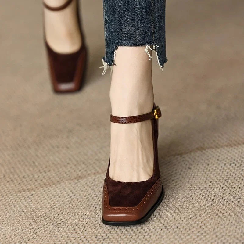 Constance | Women's Square Toe Block Heel Pumps
