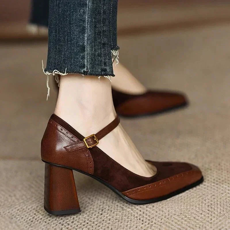 Constance | Women's Square Toe Block Heel Pumps