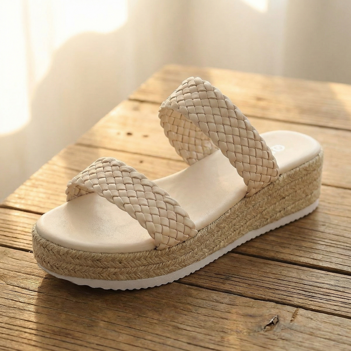 Solara | Braided Platform Wedge Slides