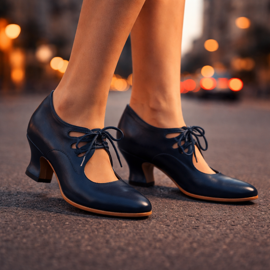 Talia™ | Elegant Vegan Leather Lace-Up Heels